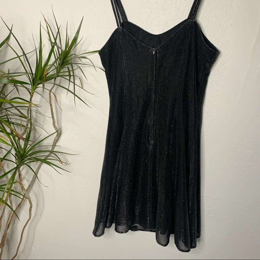 Maurices | Black/Silver Metallic Fitted Party Dress - Small - Picture 8 of 10